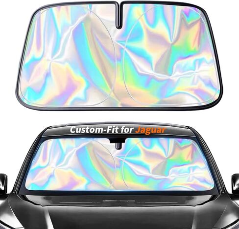 Custom-Fit for Jaguar Windshield Sun Shade, Car Sunshade Cover UV Block Car Front Window with Foldable Sun Shade Cover Cool Protection Visor, Designed for Jaguar Accessories (for Jaguar E-PACE) in Kuwait