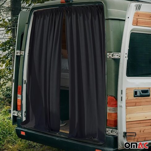 OMAC Trunk Tailgate Curtain fits Mercedes Sprinter Black 2 Privacy Curtains in Kuwait