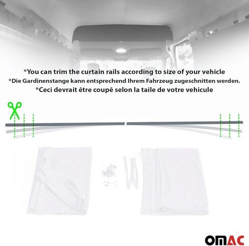 OMAC Trunk Tailgate Curtain fits Mercedes Sprinter Black 2 Privacy Curtains in Kuwait