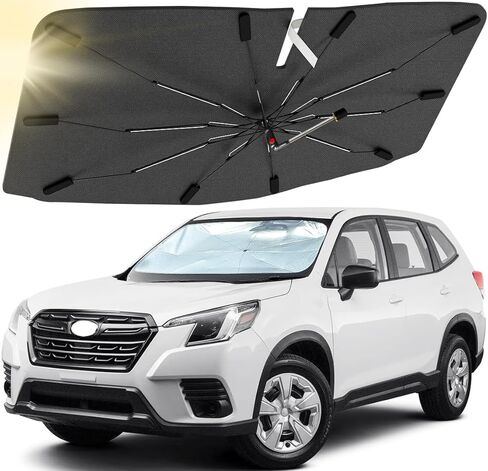 Windshield Sun Shade Umbrella Fit for Subaru Forester 2019-2024, Custom Car Sunshade with 360° Rotating Shaft, Foldable Auto Sun Shield for Front Windshield Block UV Rays in Saudi Arabia