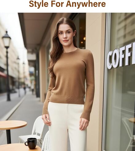 Sweaters for Women Long Sleeve Crewneck Lightweight Casual Pullover Sweaters Tops in Saudi Arabia