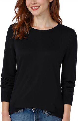 Sweaters for Women Long Sleeve Crewneck Lightweight Casual Pullover Sweaters Tops in Saudi Arabia