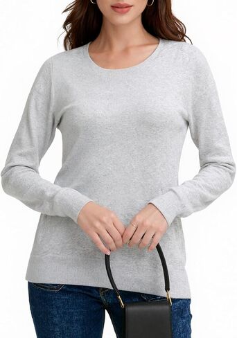 Sweaters for Women Long Sleeve Crewneck Lightweight Casual Pullover Sweaters Tops in Saudi Arabia