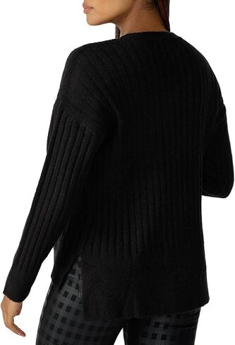 Sanctuary Womens Ribbed V-Neck Pullover Sweater Black XS in Saudi Arabia