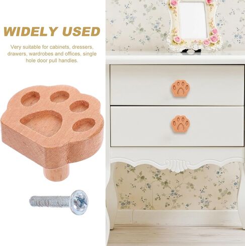 Cartoon Animal Paw Cabinet Door Pull Handle Solid Beech Wood Drawer Knob for Nursery Room Furniture Dresser Decorative Household Cabinet Hardware in Kuwait
