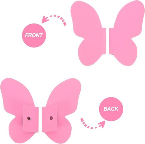 Butterfly Drawer Handles and Wardrobe Knobs for ’ Room Furniture, Pink Decorative Cabinet Pulls with Base, 1 Pair Butterfly Handles for Dresser and Closet Doors in Kuwait