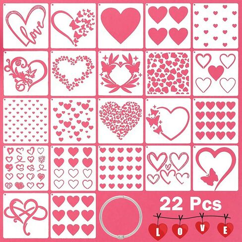 18 Pcs Flower Stencils Reusable, 6x3 Wildflower Templates for Drawing Spraying Painting on Wood, Floral Leaf Spring Stencil for Crafts Ornaments Window Door Wall Canvas DIY Home Decoration in Saudi Arabia