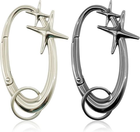 2pcs y2k Large Star Shape Carabiner Set, Cool Belt Loop Clip, Carabiner Keychain for Keys, Car Keys, Bags and Outdoor Gear (4 Inch) in Kuwait