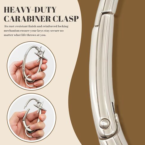 2pcs y2k Large Star Shape Carabiner Set, Cool Belt Loop Clip, Carabiner Keychain for Keys, Car Keys, Bags and Outdoor Gear (4 Inch) in Kuwait