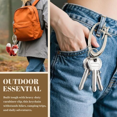 2pcs y2k Large Star Shape Carabiner Set, Cool Belt Loop Clip, Carabiner Keychain for Keys, Car Keys, Bags and Outdoor Gear (4 Inch) in Kuwait