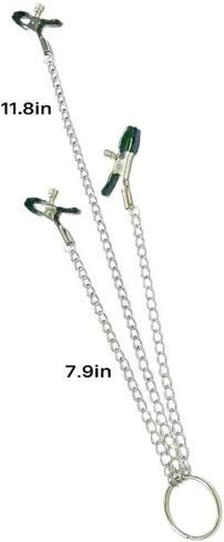 Nipple Clamp with Chains Necklace Non Piercing Adjustable Pressure Stainless Steel Ring for Women Body Jewelry in Saudi Arabia