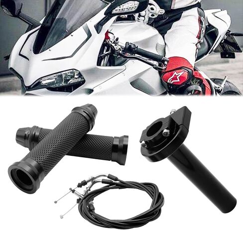 22mm Throttle Compatibility for Scooter ATV GY6,Throttle Assembly Set - 7/8" Handlebar Grips with 22mm Twist Throttle Cable in Kuwait