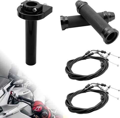 22mm Throttle Compatibility for Scooter ATV GY6,Throttle Assembly Set - 7/8" Handlebar Grips with 22mm Twist Throttle Cable in Kuwait