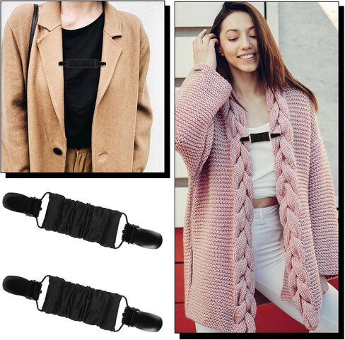 Sweater Clips Back Cinch Waist Cincher Clip Dress Clips Vintage Back Shawl Cardigan Collar Clip to Tighten Dress Pant Waist Tightener Shirt Brooch for Women Clothing(2Pcs) in Kuwait