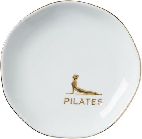 InnoBeta Pilates Gifts for Women - 4.75" Handcrafted Ceramic Ring Dish with Gold Trim, Decorative Trinket Dish for Rings Earrings in Saudi Arabia
