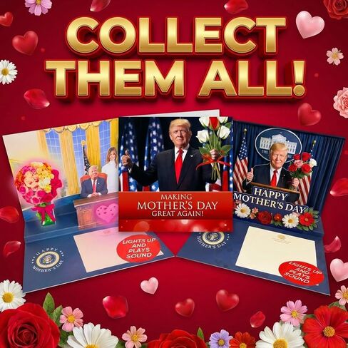 بطاقة عيد الأم الناطقة من دونالد ترامب مع أضواء وصوت - تلعب صوت ترامب الحقيقي، بطاقة المنصة الرئاسية المضحكة ثلاثية الأبعاد - هدايا عيد الأم المبتكرة للأم من الابن أو الابنة أو الأب in Kuwait
