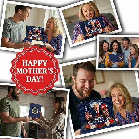 بطاقة عيد الأم الناطقة من دونالد ترامب مع أضواء وصوت - تلعب صوت ترامب الحقيقي، بطاقة المنصة الرئاسية المضحكة ثلاثية الأبعاد - هدايا عيد الأم المبتكرة للأم من الابن أو الابنة أو الأب in Kuwait