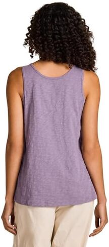 Life is Good. Women's Crafty Flower Slub Easy Fit Tank, Dusk Purple in Saudi Arabia