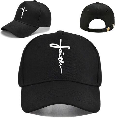 Christian Jesus Cross Hats for Men Women Baseball Cap Snapback Hats for Men Jesus Crosses 3 Nail Black Cotton Baseball Hat Fitted Adjust Snap Back Trucker Cap Women Mens Golf Accessories Christ Gifts in Kuwait