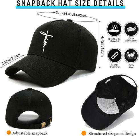 Christian Jesus Cross Hats for Men Women Baseball Cap Snapback Hats for Men Jesus Crosses 3 Nail Black Cotton Baseball Hat Fitted Adjust Snap Back Trucker Cap Women Mens Golf Accessories Christ Gifts in Kuwait