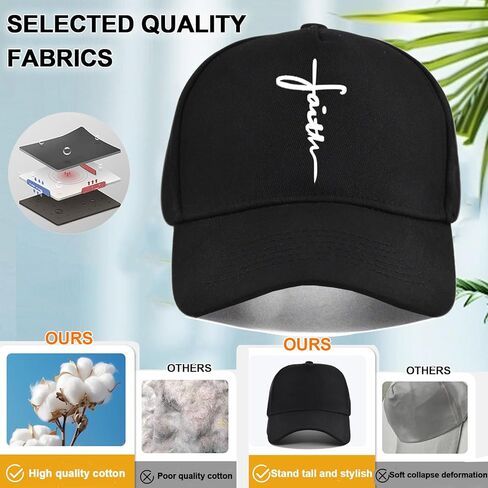 Christian Jesus Cross Hats for Men Women Baseball Cap Snapback Hats for Men Jesus Crosses 3 Nail Black Cotton Baseball Hat Fitted Adjust Snap Back Trucker Cap Women Mens Golf Accessories Christ Gifts in Kuwait