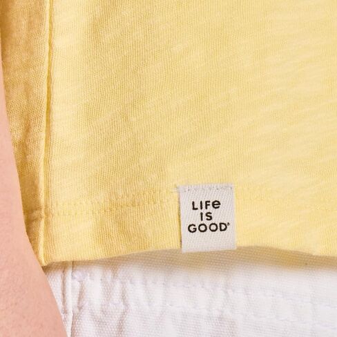 Life is Good. Women's Bluebird Small Slub Easy Fit Tank, Sandy Yellow in Saudi Arabia