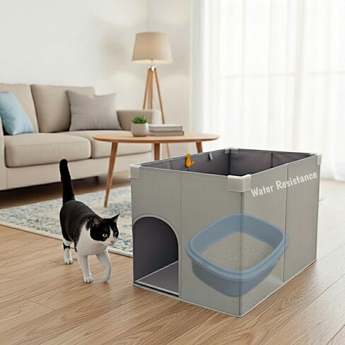 Extra Large Cat Litter Box Enclosure, Open Top High Sided Splash Guard, Waterproof Shield for Cat Litter Boxes in Saudi Arabia