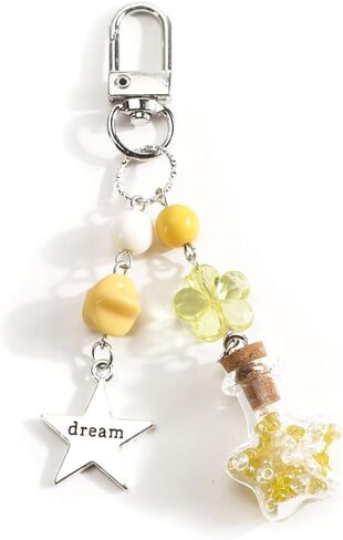 سلسلة مفاتيح مطرزة على شكل نجمة مع هدايا نجمة زجاجة متمنية للنساء والأصدقاء وأعياد الميلاد والتخرج وعيد الميلاد in Kuwait