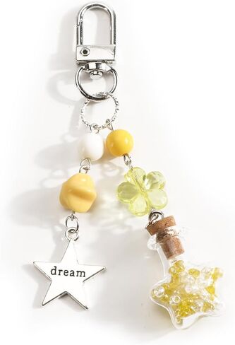 سلسلة مفاتيح مطرزة على شكل نجمة مع هدايا نجمة زجاجة متمنية للنساء والأصدقاء وأعياد الميلاد والتخرج وعيد الميلاد in Kuwait