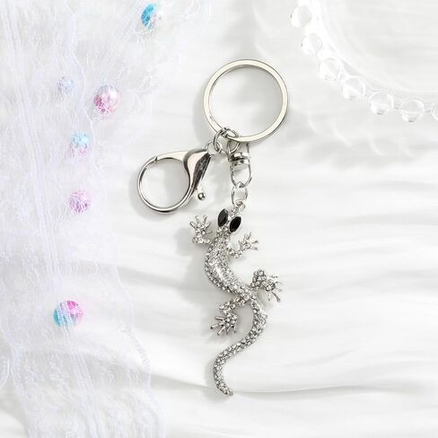 Lizard Keychain Gecko Keychain Crystal Bag Charm Reptile Gifts Crystal Gifts for Women Friends Coworker Reptile Lovers in Kuwait