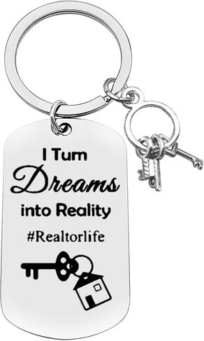 Xiahuyu Realtor Gifts Keychain Real Estate Agent Gifts I Turn Dreams Into Reality Keychain Closing Gift for Realtor Birthday Christmas Thanksgiving Appreciation Gifts in Saudi Arabia
