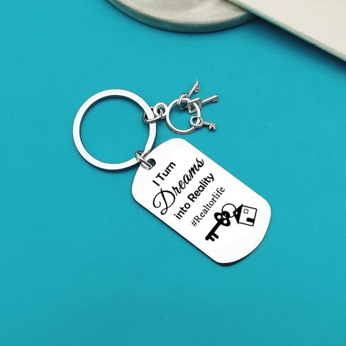 Xiahuyu Realtor Gifts Keychain Real Estate Agent Gifts I Turn Dreams Into Reality Keychain Closing Gift for Realtor Birthday Christmas Thanksgiving Appreciation Gifts in Saudi Arabia
