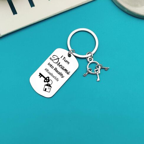 Xiahuyu Realtor Gifts Keychain Real Estate Agent Gifts I Turn Dreams Into Reality Keychain Closing Gift for Realtor Birthday Christmas Thanksgiving Appreciation Gifts in Saudi Arabia