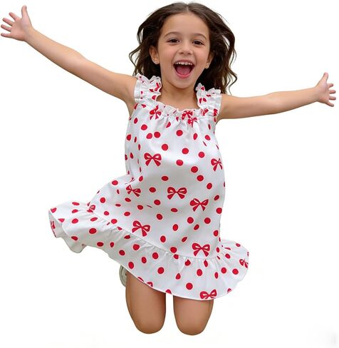 IPajamas Matching Mommy and Me Nightgowns, Square Neck Ruffle Strap Hem Dress Sleepwear in Saudi Arabia