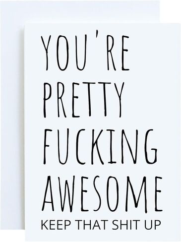 Oh Shirt and More LLC You're Pretty Fucking Awesome, Funny Thank you Card with envelope, Funny Sarcastic Encourage Thanks Greeting Card in Saudi Arabia