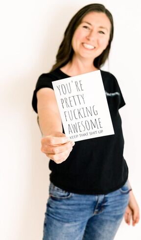 Oh Shirt and More LLC You're Pretty Fucking Awesome, Funny Thank you Card with envelope, Funny Sarcastic Encourage Thanks Greeting Card in Saudi Arabia