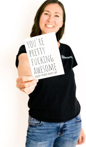 Oh Shirt and More LLC You're Pretty Fucking Awesome, Funny Thank you Card with envelope, Funny Sarcastic Encourage Thanks Greeting Card in Saudi Arabia