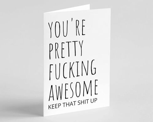 Oh Shirt and More LLC You're Pretty Fucking Awesome, Funny Thank you Card with envelope, Funny Sarcastic Encourage Thanks Greeting Card in Saudi Arabia