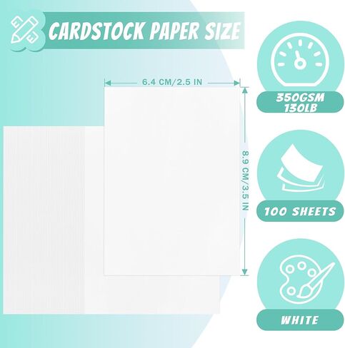 100 Sheets White Cardstock Paper, 8.5"x11" 350gsm/130lb Heavy Weight Blank Card Stock, Thick Cover Stock Paper for Scrapbooking, Crafts, DIY Cards, Printing, Drawing UAP36AWH100 in Saudi Arabia