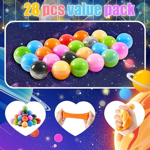 هدايا عيد الحب للأطفال ، 28 عبوات Galaxy Slime Balls مع صناديق تحية يوم عيد الحب ، لعبة تململ الإجهاد تملأ لعبة الأطفال لصالح جوائز الفصل الدراسي ، وتبادل عيد الحب in Kuwait