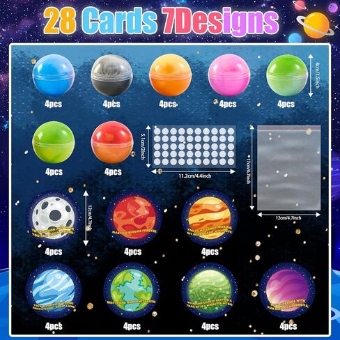 هدايا عيد الحب للأطفال ، 28 عبوات Galaxy Slime Balls مع صناديق تحية يوم عيد الحب ، لعبة تململ الإجهاد تملأ لعبة الأطفال لصالح جوائز الفصل الدراسي ، وتبادل عيد الحب in Kuwait