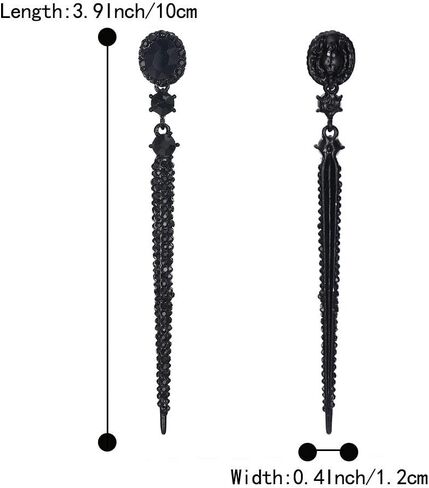BriLove Women's Fashion Trendy Crystal Oval Long Beaded Bar Chandelier Dangle Earrings in Saudi Arabia