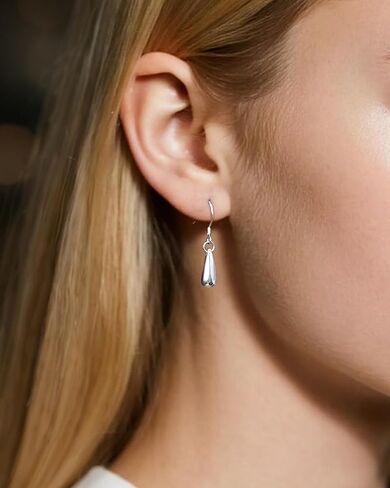 925 Sterling Silver Teardrop Dangle Earrings for Women, Tiny Minimalist Silver Drop Dangle Earrings Trendy for Women Hypoallergenic Small Tear Drop Jewelry Gifts in Kuwait