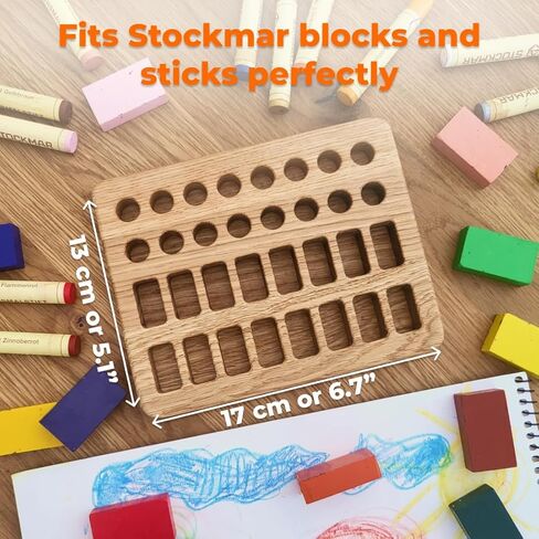 Waldorf crayon holder for Stockmar 16 blocks 16 sticks gift for kids desk organization crayon organizer storage Montessori wooden pencil holder CRAYONS ARE NOT INCLUDED in Saudi Arabia
