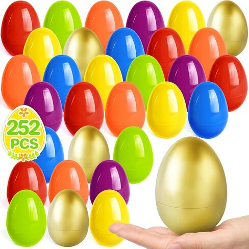 SpringFlower 3.5" Unfilled Easter Eggs, 36 pcs Colorful Egg Plus 1 Golden Egg, Empty Plastic Eggs Fillable with Candy, Treats, Presents for Toy Basket,Easter Decorations, Toy Egg Basket,Boys & Girls in Saudi Arabia