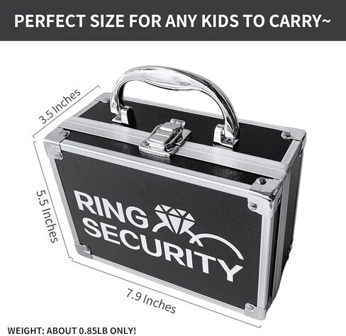 Wedding Ring Security Box for Young Boys, Portable Buckle Closured Security Briefcase with Padded Pillow Lining, Ring Bearer Gifts for Ceremony Proposal 7.9 x 5.5 x 3.5 inch in Saudi Arabia