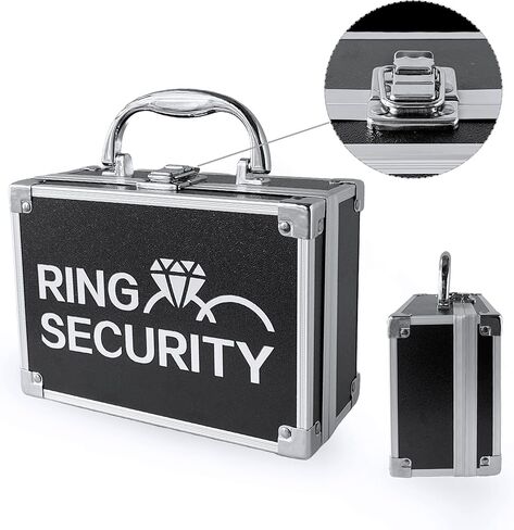 Wedding Ring Security Box for Young Boys, Portable Buckle Closured Security Briefcase with Padded Pillow Lining, Ring Bearer Gifts for Ceremony Proposal 7.9 x 5.5 x 3.5 inch in Saudi Arabia