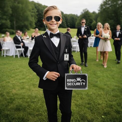 Wedding Ring Security Box for Young Boys, Portable Buckle Closured Security Briefcase with Padded Pillow Lining, Ring Bearer Gifts for Ceremony Proposal 7.9 x 5.5 x 3.5 inch in Saudi Arabia