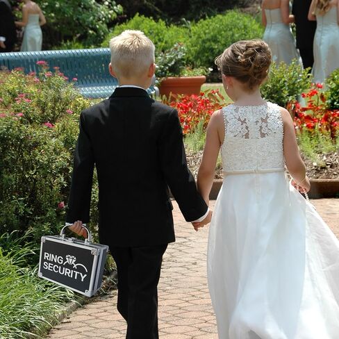 Wedding Ring Security Box for Young Boys, Portable Buckle Closured Security Briefcase with Padded Pillow Lining, Ring Bearer Gifts for Ceremony Proposal 7.9 x 5.5 x 3.5 inch in Saudi Arabia
