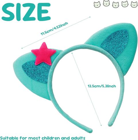 4 Pcs Cat Ears Headband Party Decorations Headbands Flannel Costume Accessories Glitter Hair Clips for Halloween Christmas Festival Theme Party in Kuwait